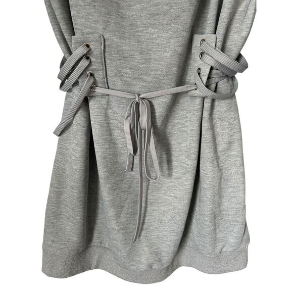 Fashion Nova Dress Size 1X Grey Rise and Grind Corset Long Sleeve Mini - Picture 3 of 12